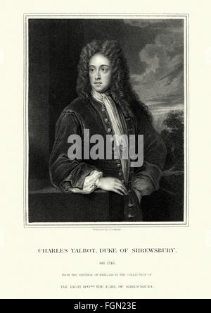 Ritratto di Charles Talbot, primo duca di Shrewsbury 1660 al 1718. Foto Stock