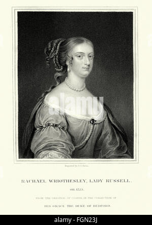 Ritratto di Rachel Russell, Lady Russell (nee signora Rachel Wriothesley). 1636 al 1723 una nobildonna inglese, erede e autore Foto Stock