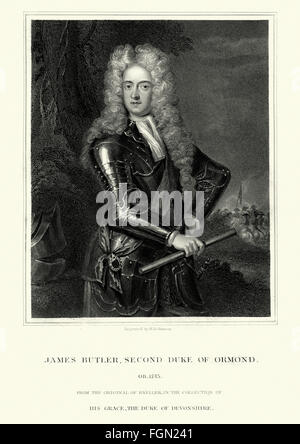 Ritratto di James Butler, secondo duca di Ormonde 1665 al 1745 Un statista irlandese e soldato. Foto Stock