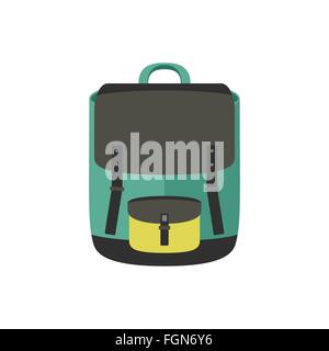 Zaino icona piatta. Illustrazione Vettoriale