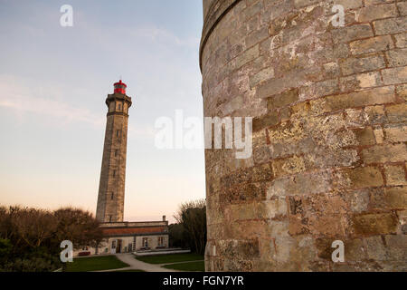 Faro di Phare des Baleines, San Clemente des Baleines. Ile de Ré Charente-Maritime Francia Foto Stock