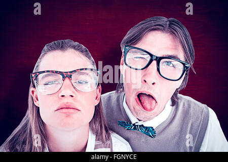 Immagine composita di divertenti geeky smorfie hipsters Foto Stock