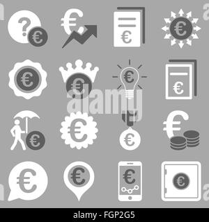 Euro banking aziendale e strumenti di servizio icone Foto Stock