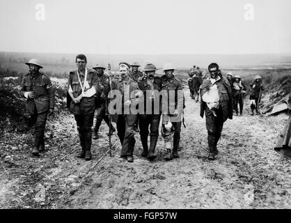 Battaglia di Verdun 1916 - British soldati feriti Foto Stock