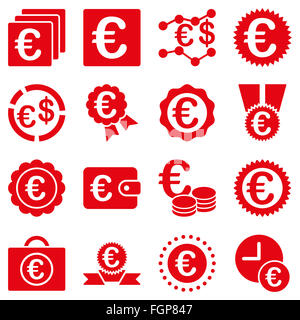 Euro banking aziendale e strumenti di servizio icone Foto Stock