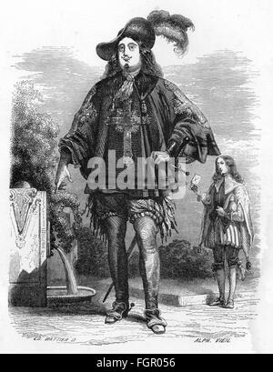 Letteratura, 'i tre moschettieri' (Les Trois Mousquetaires), di Alexandre Dumas il Vecchio, 48° capitolo, Porthos, incisione del legno di Wattier, Dufour et Moulat, Parigi, 1851, diritti aggiuntivi-clearences-non disponibile Foto Stock