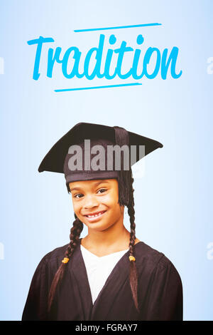 Tradizione contro bollino blu sullo sfondo Foto Stock