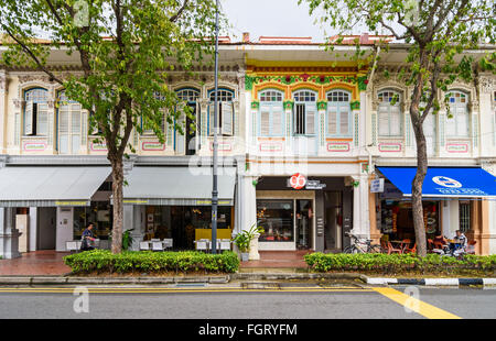 Botteghe lungo Joo Chiat Rd, Katong, Singapore Foto Stock