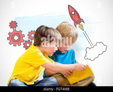 Immagine composita di allievi libro di lettura Foto Stock