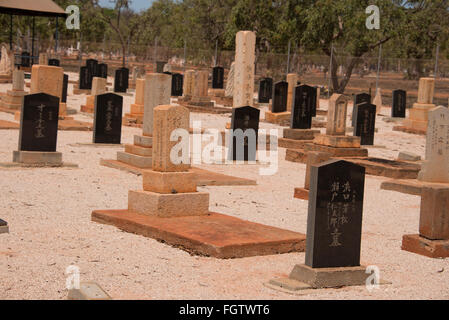 Un cimitero giapponese sulla Porta unità in Broome, costiere, madreperlante e città turistica nella regione di Kimberley, Western Australia. Foto Stock