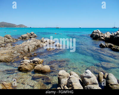 Spiaggia di Notteri (Sardegna, Italia) seascape Foto Stock