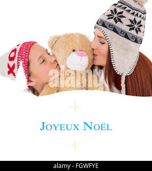 Immagine composita della madre e figlia holding orsacchiotto Foto Stock