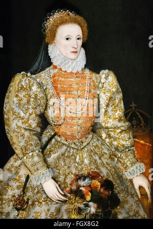 Il 'Darnley " Ritratto della Regina Elisabetta I da un artista sconosciuto c.2670 Foto Stock