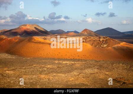 La Ruta de los vulcani, Parque Nacional de Timanfaya, Lanzarote, Isole canarie, Spagna, Europa Foto Stock