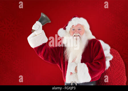 Immagine composita di felice santa squilla una campana Foto Stock