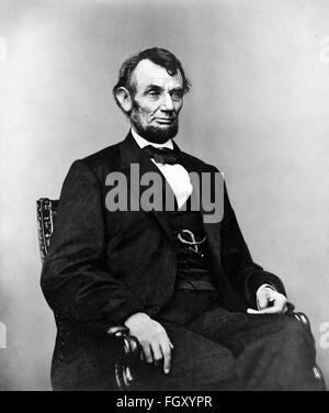 Ritratto fotografico di noi il Presidente Abraham Lincoln nel 1864 Foto Stock