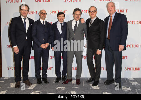 Il Regno Unito Premiere di 'Spotlight' tenuto presso il Curzon Mayfair - Arrivi con: Tom McCarthy, Mark Ruffalo, Stanley Tucci, Walter "Robby' Robinson, Mike Rezendes, Michael Keaton dove: Londra, Regno Unito quando: 20 Gen 2016 Foto Stock