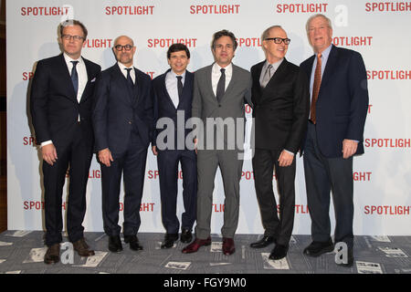 Il Regno Unito Premiere di 'Spotlight' tenuto presso il Curzon Mayfair - Arrivi con: Tom McCarthy, Mark Ruffalo, Stanley Tucci, Walter "Robby' Robinson, Mike Rezendes, Michael Keaton dove: Londra, Regno Unito quando: 20 Gen 2016 Foto Stock