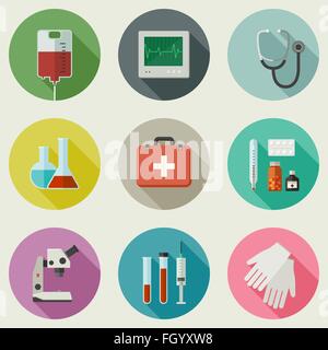 Medico di set di icone. Illustrazione Vettoriale