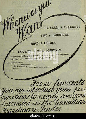 Merchandising Hardware gennaio-marzo 1911 (1911) Foto Stock