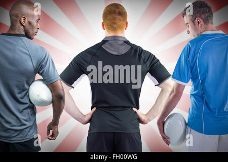 Immagine composita di agguerriti giocatori di rugby Foto Stock