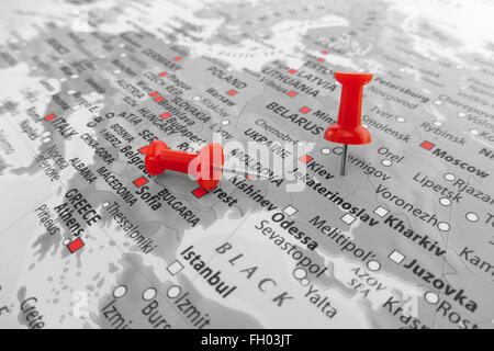Indicatore rosso su Ucraina Foto Stock