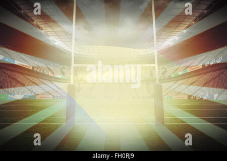 Immagine composita di ritagliata bandiera rumena Foto Stock