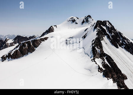 Wildspitze, alpinista ascendente e discendente Wildspitze via Taschachferner in Venter Valley, sfiato, Sölden, Ötztal Foto Stock