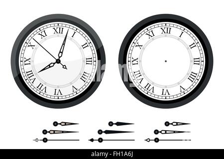 Orologio con romano numeri piegato Illustrazione Vettoriale