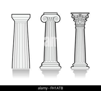 Stilizzata colonne Greche Illustrazione Vettoriale