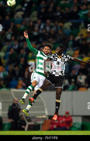 Sporting ganha por 2-0 ao Boavista e garante o primeiro lugar na portuguesa primeira liga.Lisbona, Portogallo, sulla fev 18, 2016. (Foto di Gonçalo Silva) Foto Stock