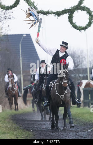 Martedì grasso cavallo festival tradizione Danimarca giornata danese Foto Stock