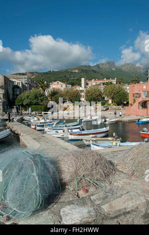 Erbalunga porto. Cap Corse distretto. La Corsica. Francia Foto Stock