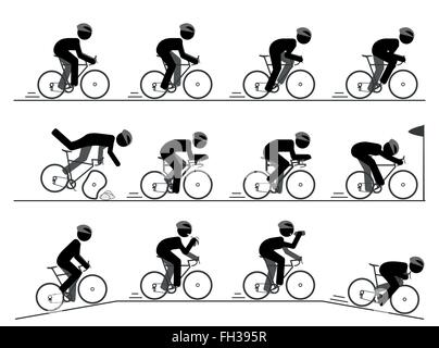 Corse ciclistiche pittogramma Illustrazione Vettoriale