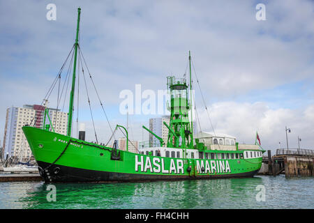 La Marina Haslar Lightship è stata smantellata nel 1991 avente stato di stanza in varie posizioni intorno al Mare del Nord. Foto Stock