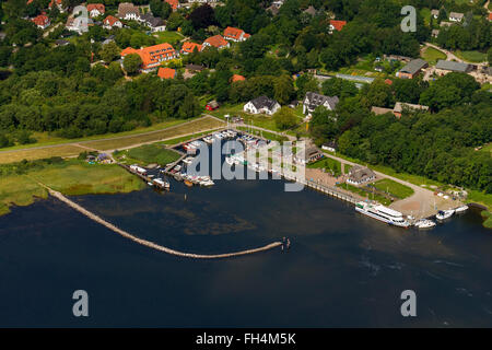 Vista aerea, porto baltico Kloster su Hiddensee, Hiddensee, Mar Baltico isola, Meclenburgo-Pomerania Occidentale, Germania, Europa, antenna Foto Stock