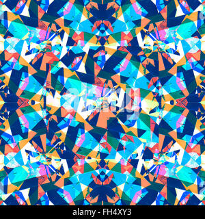 Moderna astratta geometrica intricato sharp seamless Mosaico pattern in brillanti e saturi toni multicolore Foto Stock