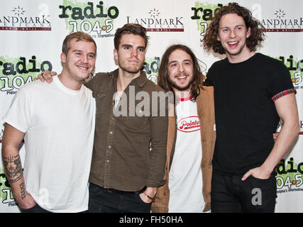 Bala Cynwyd, Pennsylvania, USA. Il 22 febbraio, 2016. Islandese di Indie Rock Band Kaleo visita Radio 104.5's teatro delle prestazioni Foto Stock