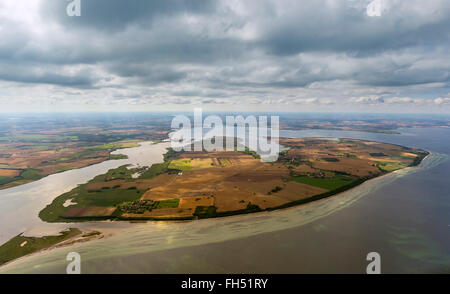 Vista aerea, isola di Poel, Kirchdorf, Mecklenburg Bay, Mar Baltico, Meclenburgo-Pomerania Occidentale, Germania, Europa, vista aerea, Foto Stock