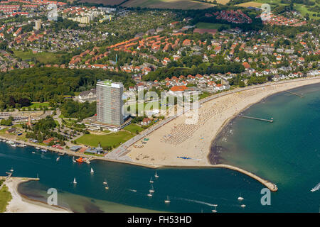 Vista aerea, Travemünde, il Baltic resort Kiel Travemuende, Maritim Hotel, Beach Hotel di Kiel, porto baltico, Trave,Lubeck, Baltico Foto Stock