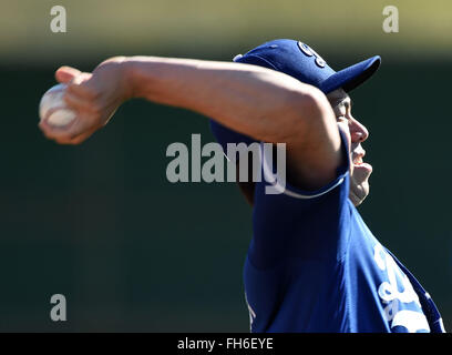 Glendale, Arizona, Stati Uniti. Il 22 febbraio, 2016. Kenta Maeda (Dodgers) MLB : Los Angeles Dodgers spring training camp di baseball in Glendale, Arizona, Stati Uniti . © AFLO/Alamy Live News Foto Stock