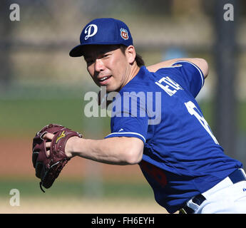 Glendale, Arizona, Stati Uniti. Il 22 febbraio, 2016. Kenta Maeda (Dodgers) MLB : Los Angeles Dodgers spring training camp di baseball in Glendale, Arizona, Stati Uniti . © AFLO/Alamy Live News Foto Stock
