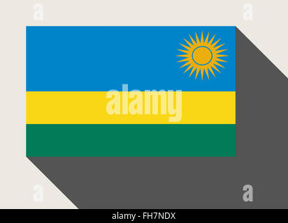 Ruanda bandiera in flat web design di stile. Foto Stock
