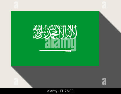 Bandiera dell'Arabia Saudita in flat web design di stile. Foto Stock