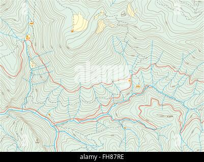 Mappa topografica Illustrazione Vettoriale