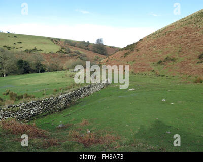 Exmoor: Chalk acqua valle Oareford nr Foto Stock