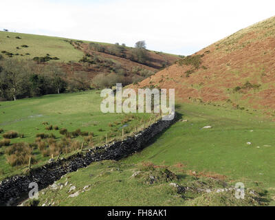 Exmoor: Chalk acqua valle Oareford nr Foto Stock