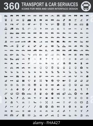 Trasporti e servizi auto icone Illustrazione Vettoriale