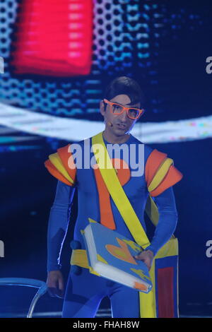 Napoli, Italia. Il 23 febbraio, 2016. Mariano Bruno durante lo show televisivo 'Made in Sud' in Italia. Gli ospiti durante lo show televisivo 'Made in Sud". © Salvatore Esposito/Pacific Press/Alamy Live News Foto Stock