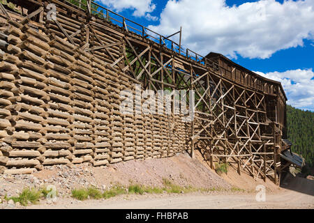 COMMODORE miniera in CREEDE COLORADO, un argento città mineraria risalente alla metà del 1800. Foto Stock